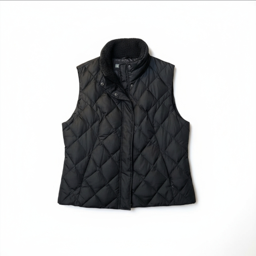 Kenneth Cole Goose Down Reaction Black Quilted Puffer Vest